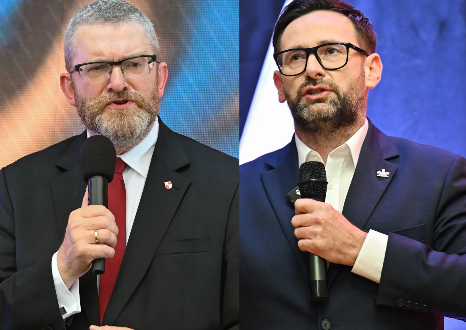 Grzegorz Braun, Daniel Obajtek. Fot. PAP/Wojtek Jargiło/Piotr Polak