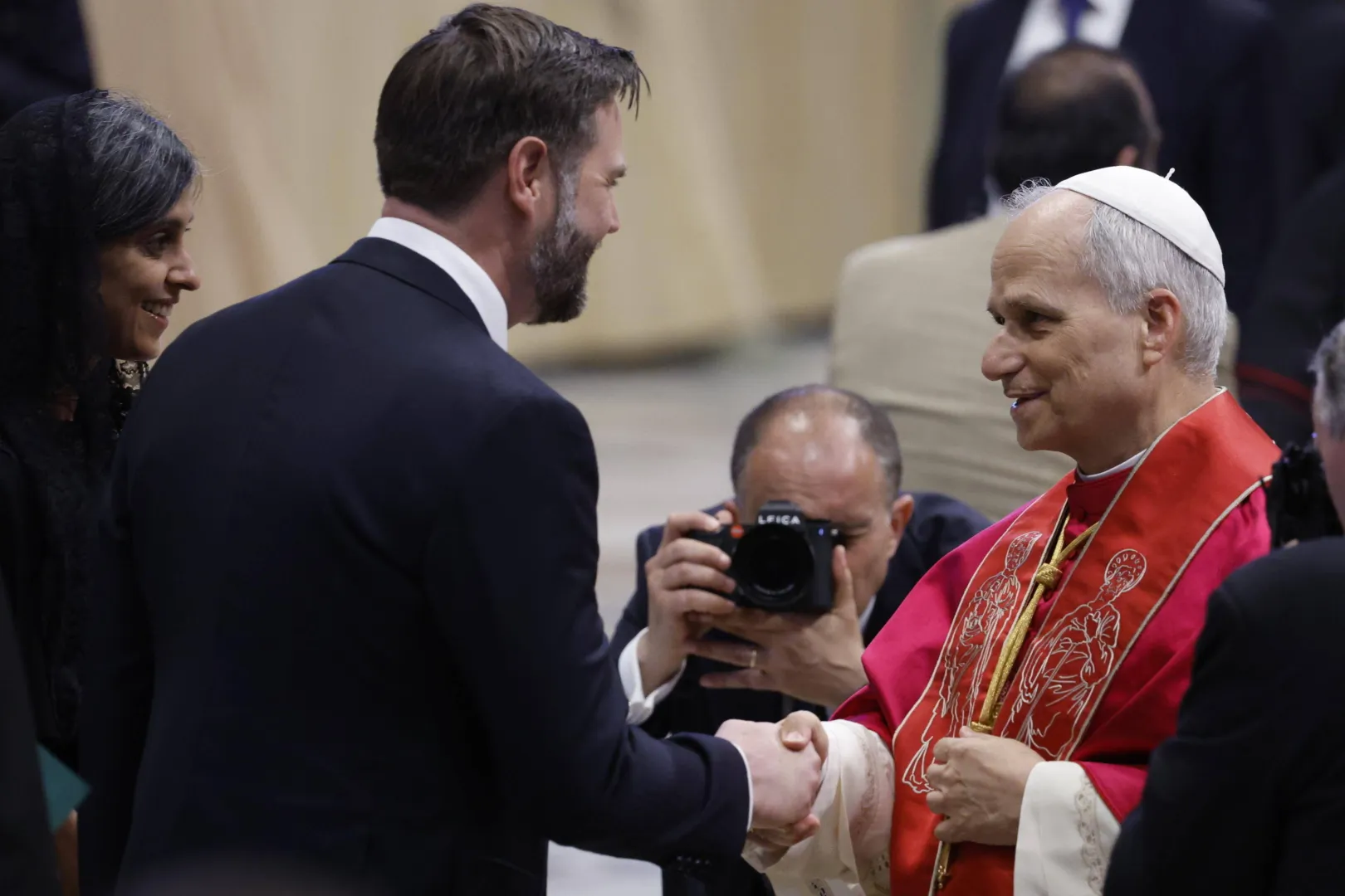 J.D. Vance i papież Leon XIV Fot. PAP/EPA/	FABIO FRUSTACI