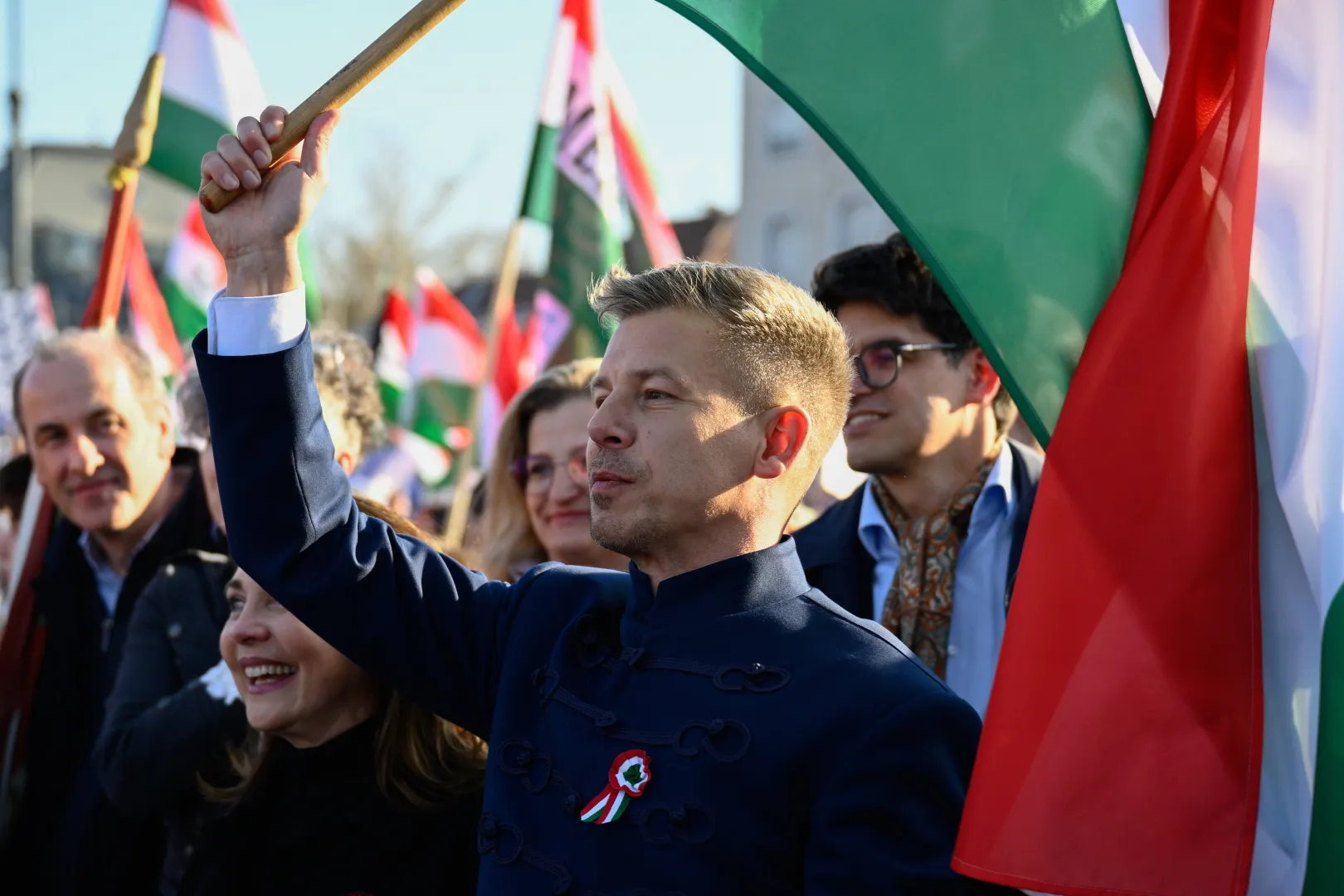 Peter Magyar, lider partii TISZA Fot. PAP/EPA/BOGLARKA BODNAR