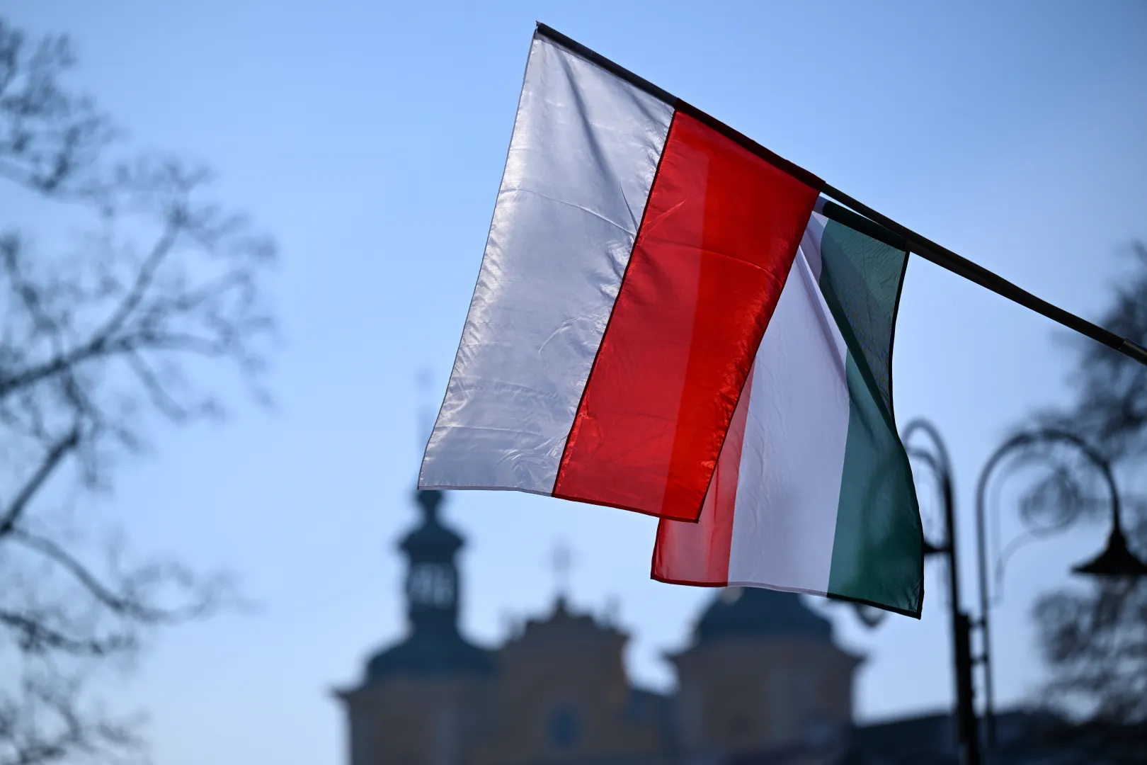 Прапори Польщі та Угорщини, фотоілюстрація. Fot. PAP/Darek Delmanowicz