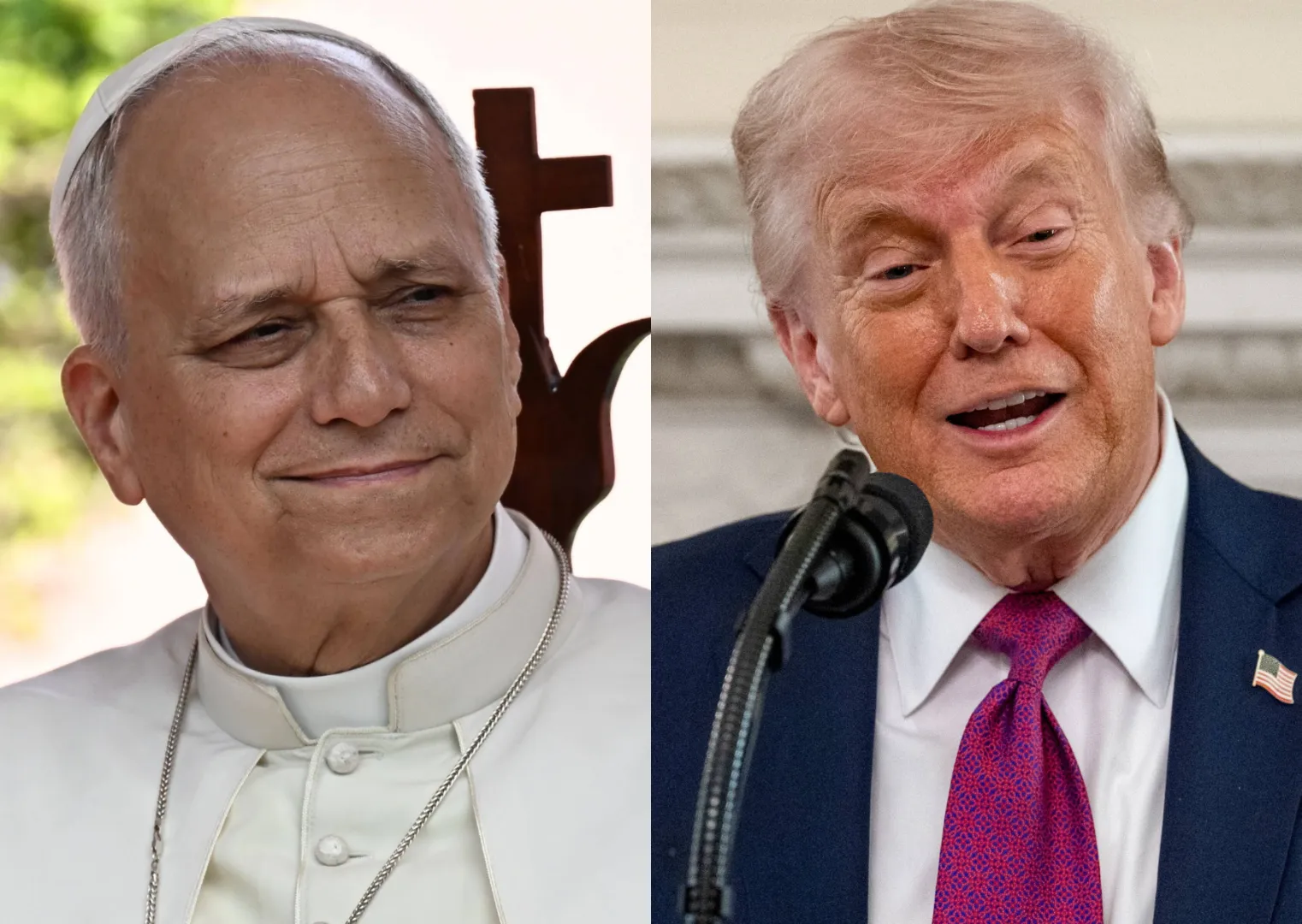 Leon XIV, Donald Trump. Fot. PAP/EPA/LUCA ZENNARO, DANIEL HEUER 