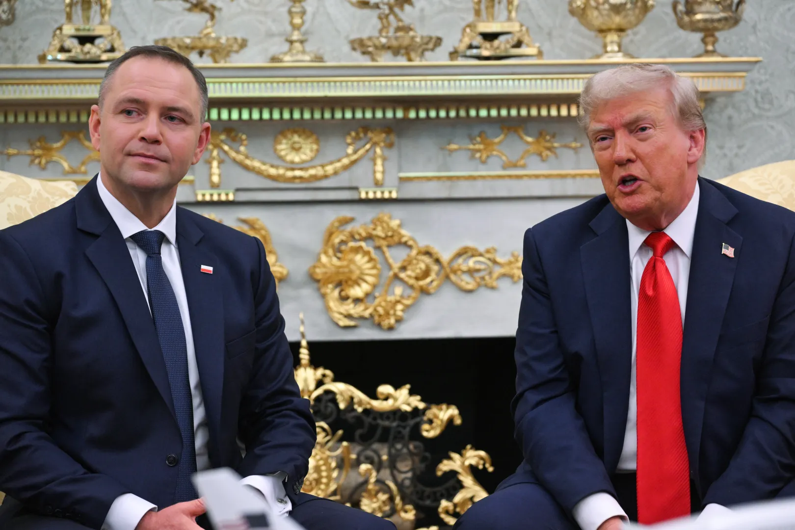 Кароль Навроцкий и Дональд Трамп во время встречи в Белом Доме. 03.09.2025. Fot. PAP/Radek Pietruszka