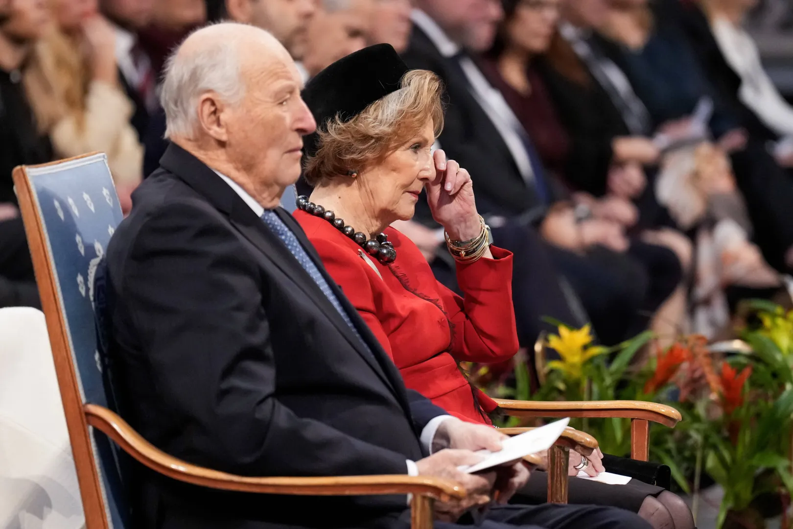 Król Norwegii Harald V i królowa Sonja, fot. PAP/EPA/NTB POOL/OLE BERG-RUSTEN / POOL