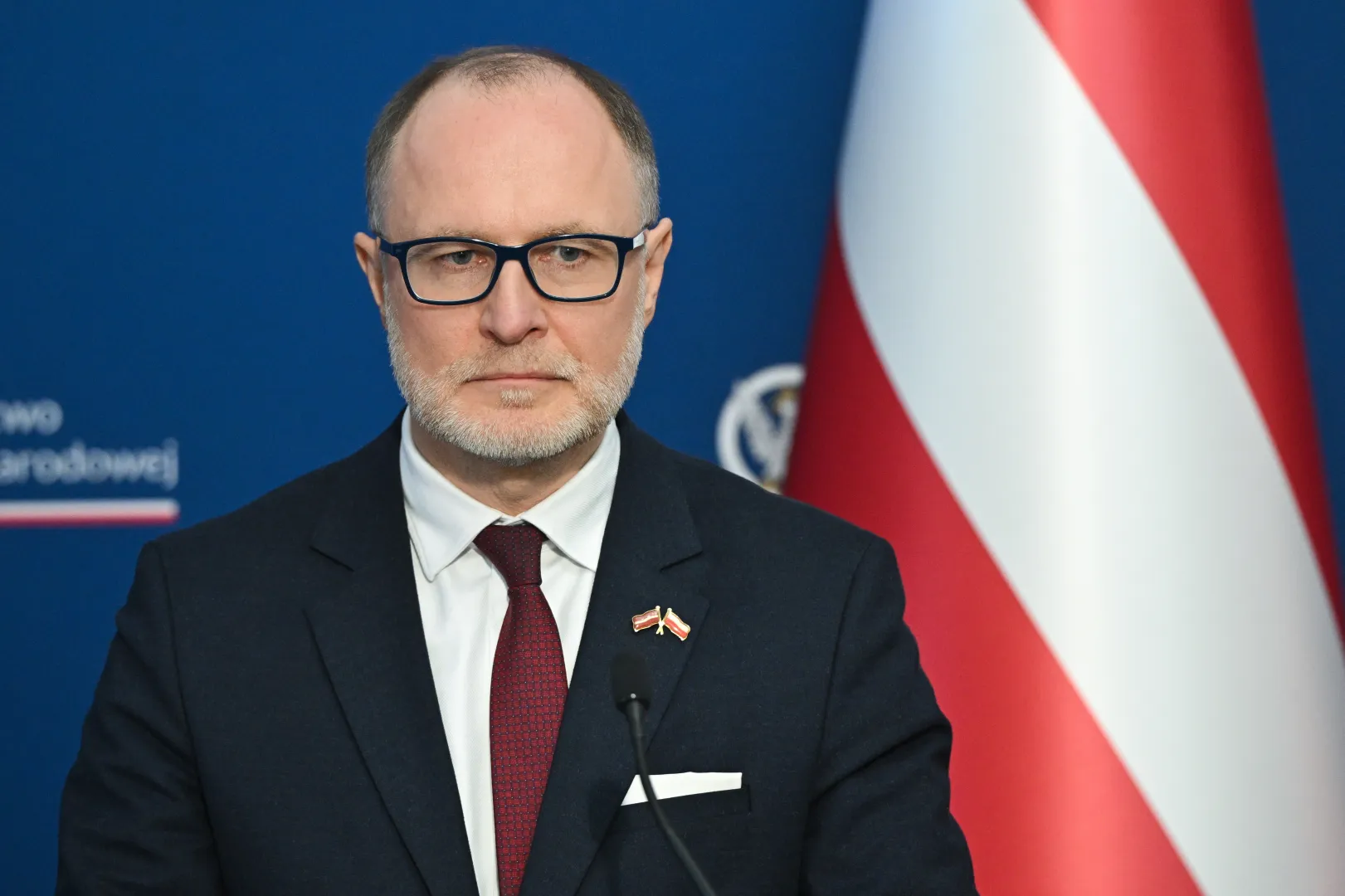 Министр обороны Латвии Андрис Спрудс. Fot. PAP/Radek Pietruszka