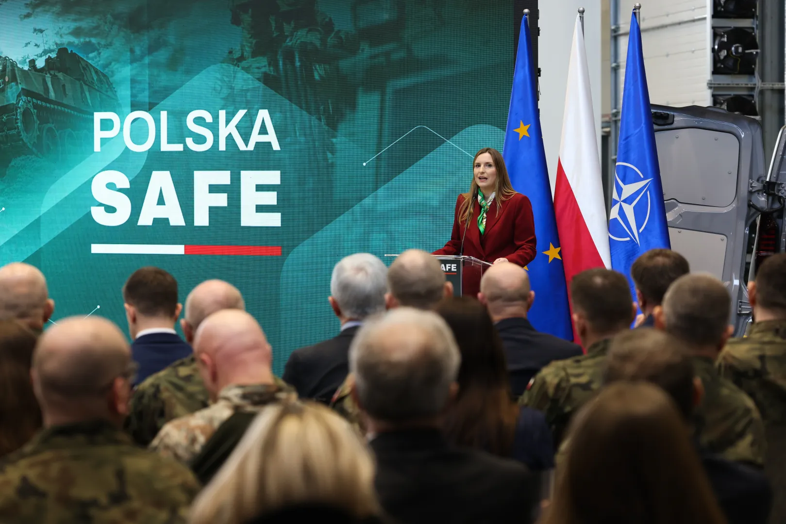 Уполномоченная правительства по вопросам SAFE Магдалена Собковяк-Чарнецкая во время презентации программы в Кобылке. Фотоархив. Fot. PAP/Albert Zawada