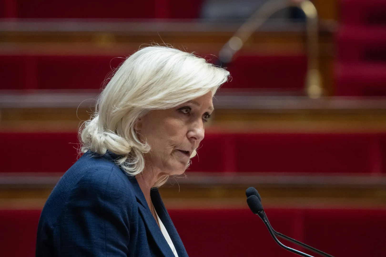 Liderka francuskiej skrajnej prawicy Marine Le Pen. Fot. PAP/EPA/	CHRISTOPHE PETIT TESSON