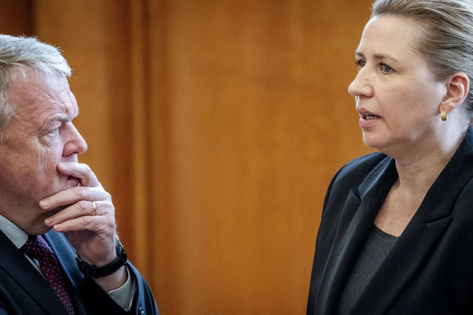 Mette Frederiksen i Lars Lokke Rasmussen. Fot. PAP/EPA/MADS CLAUS RASMUSSEN