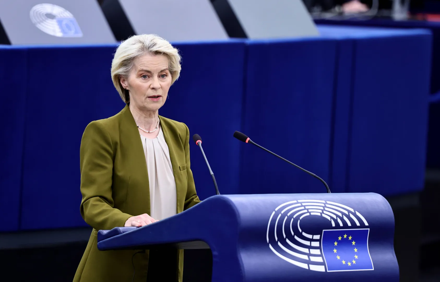 Przewodnicząca Komisji Europejskiej Ursula von der Leyen. Fot. PAP/EPA/	RONALD WITTEK