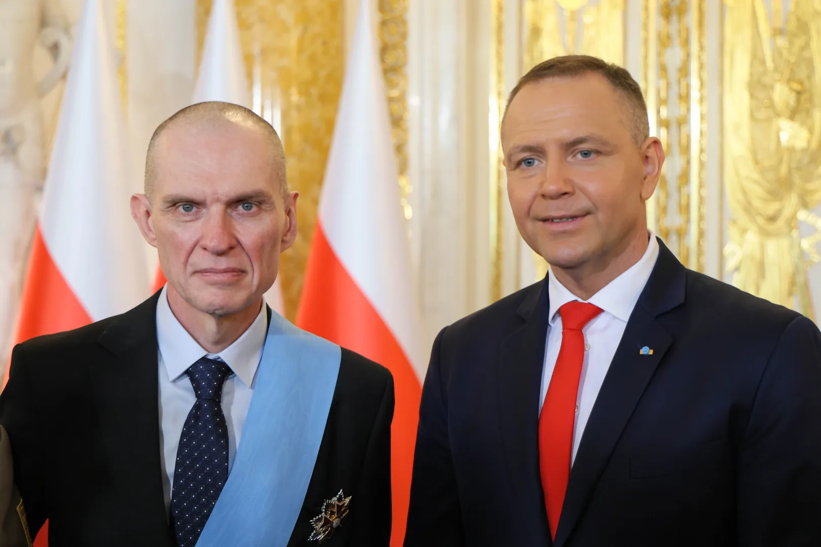 Анджей Почобут(слева) и президент Польши Кароль Навроцкий. Fot. PAP/Paweł Supernak