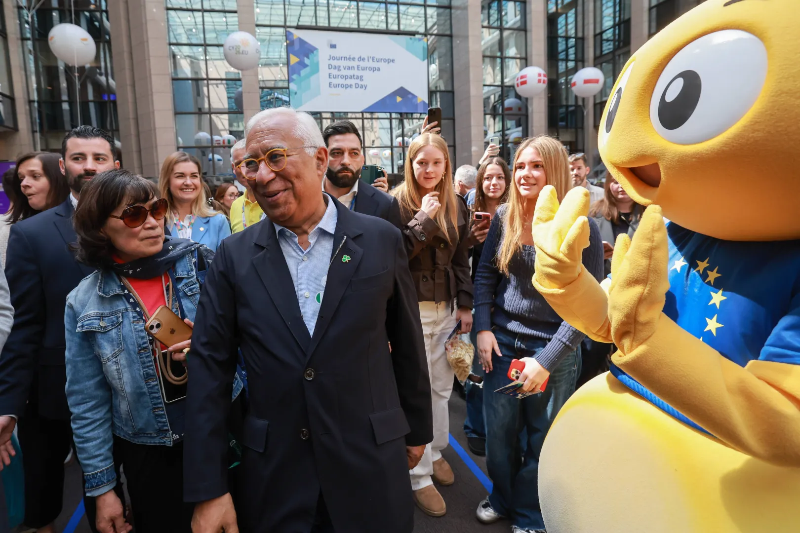 Przewodniczący Rady Europejskiej Antonio Costa bierze udział w wydarzeniu z okazji Dnia Europy 2026 w siedzibie Rady Europejskiej w Brukseli. Fot. PAP/EPA/OLIVIER HOSLET