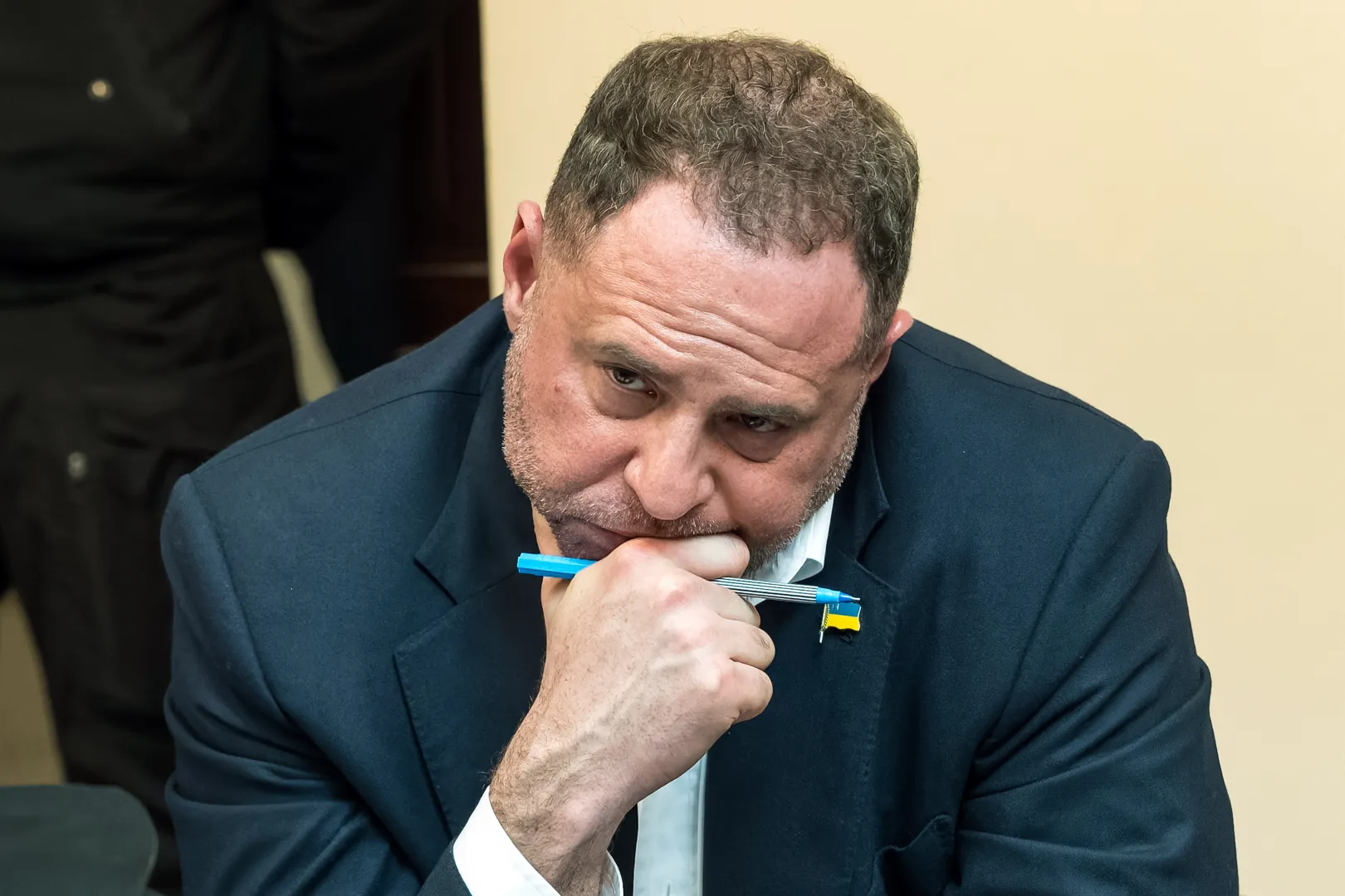 Podejrzany o korupcję były szef Biura Prezydenta Ukrainy Andrij Jermak, fot. PAP/Vladyslav Musiienko