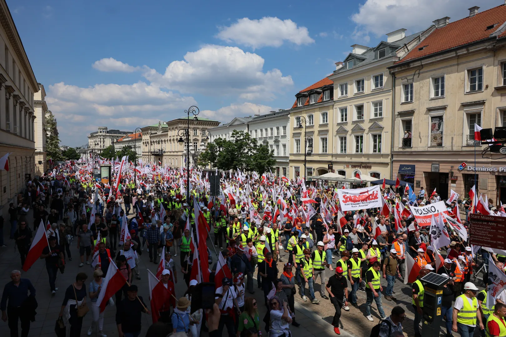 Protest organizowany przez NSZZ „Solidarność”, 20 bm. w Warszawie. Fot. PAP/Szymon Pulcyn