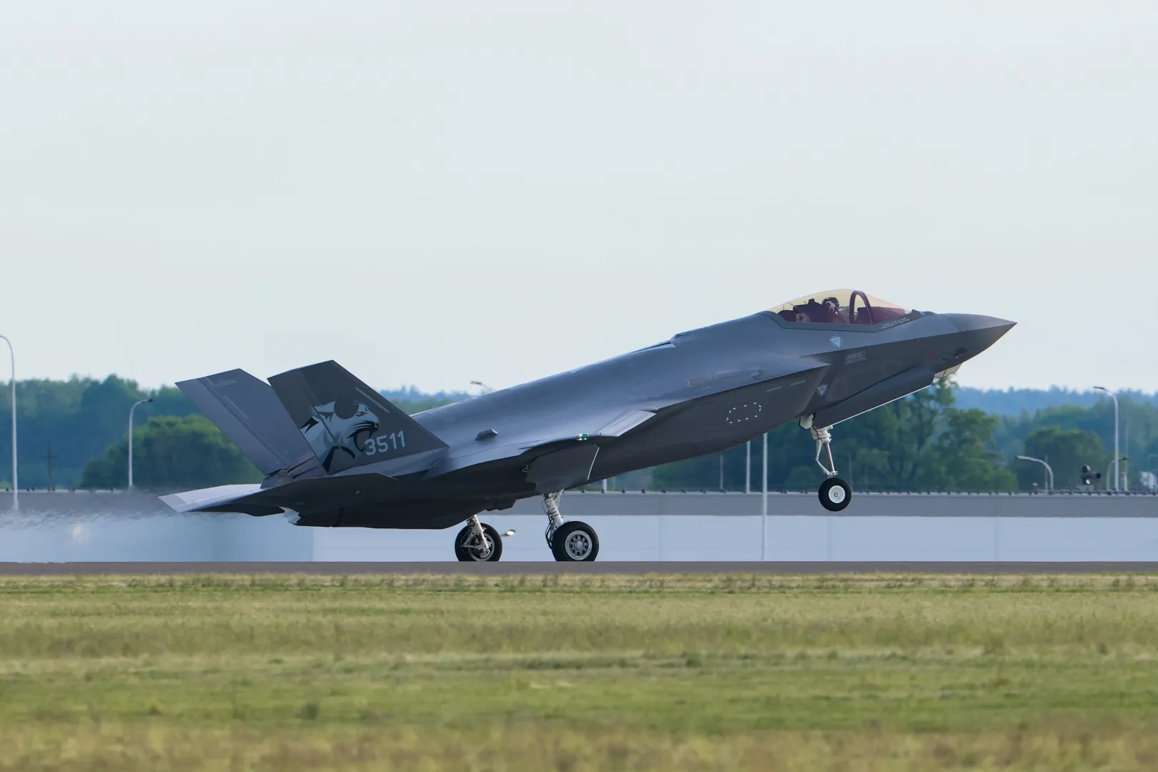 Uroczystość powitania pierwszych polskich samolotów F-35 Fot.  PAP/Marian Zubrzycki