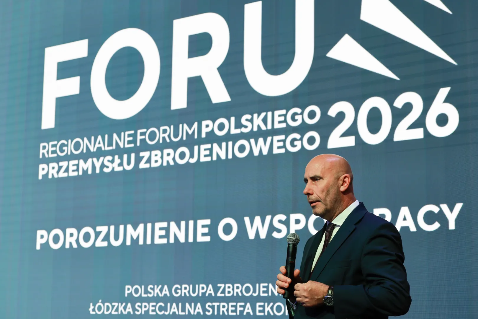 Prezes Polskiej Grupy Zbrojeniowej Adam Leszkiewicz. Fot. PAP/	PAP/Marian Zubrzycki