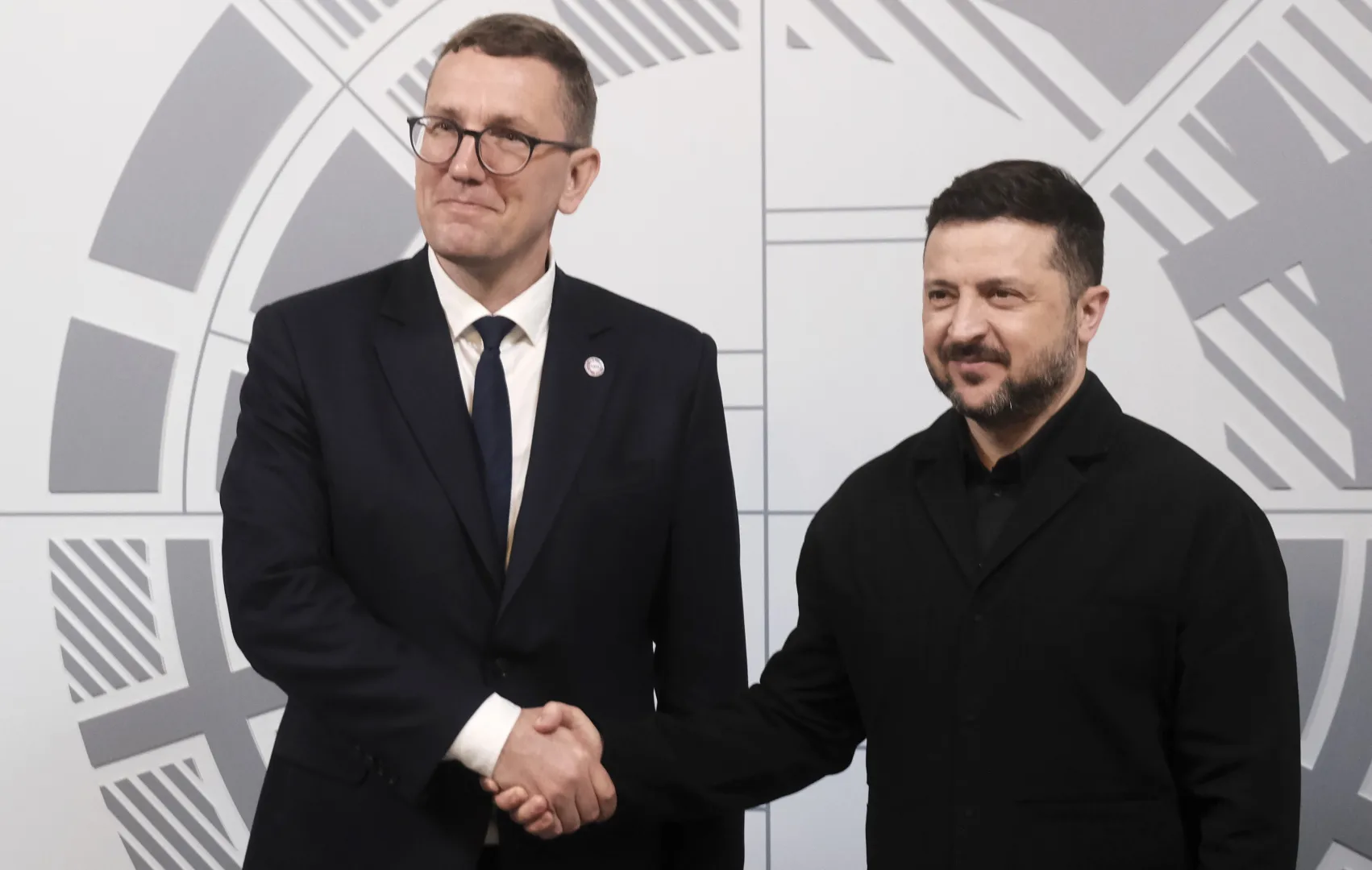 Kristen Michal i Wołodymyr Zełenski Fot. PAP/EPA/VALDA KALNINA