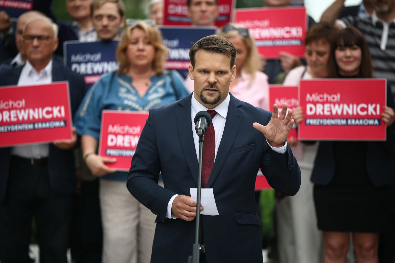 Kandydat Prawa i Sprawiedliwości na prezydenta Krakowa Michał Drewnicki, fot. PAP/Łukasz Gągulski