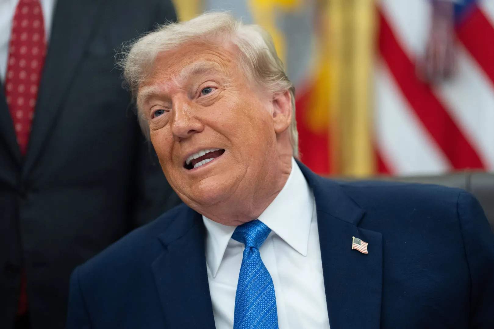 Prezydent USA Donald Trump. Fot. PAP/EPA/	AARON SCHWARTZ / POOL