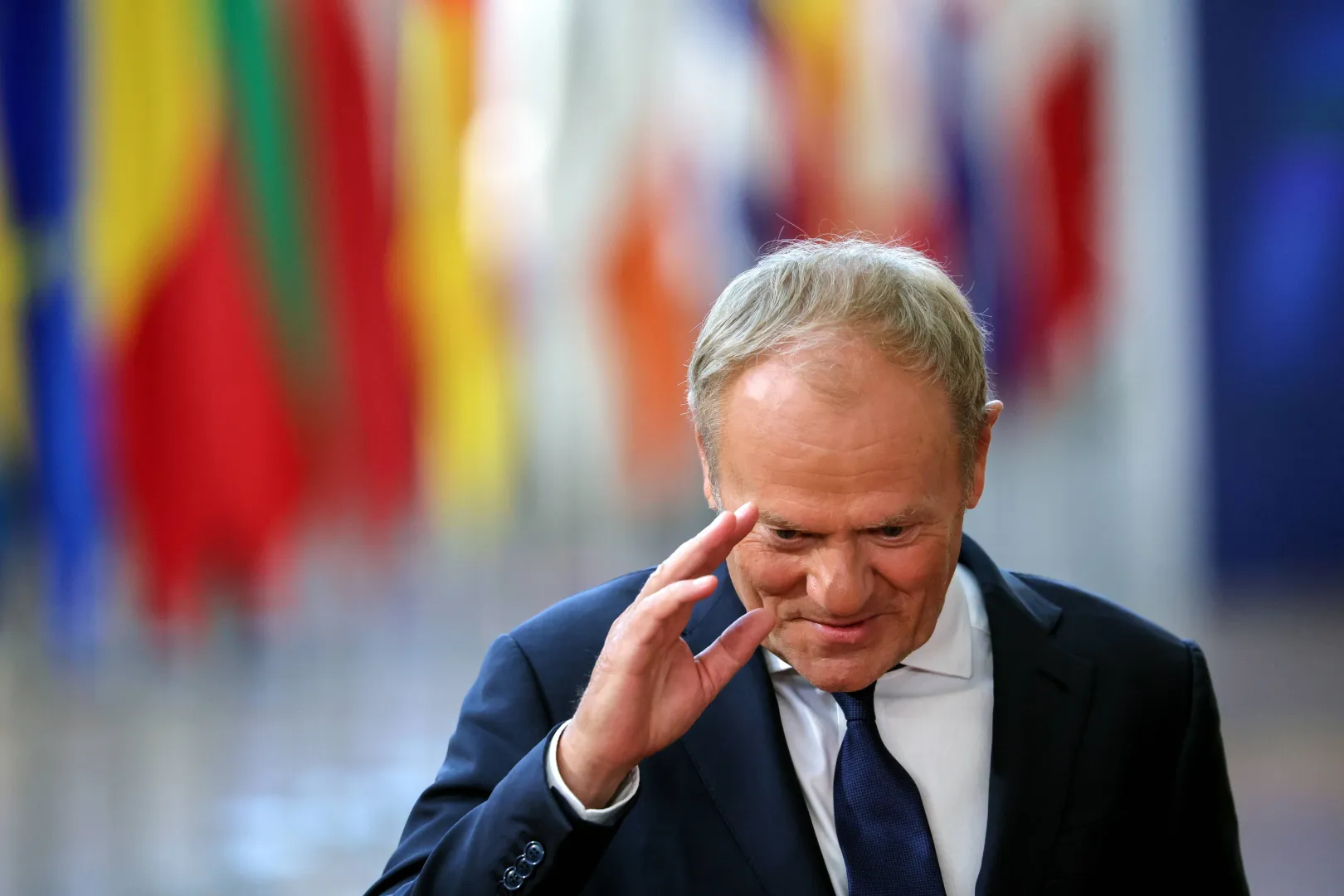 Premier Polski Donald Tusk. Fot. 	OLIVIER MATTHYS