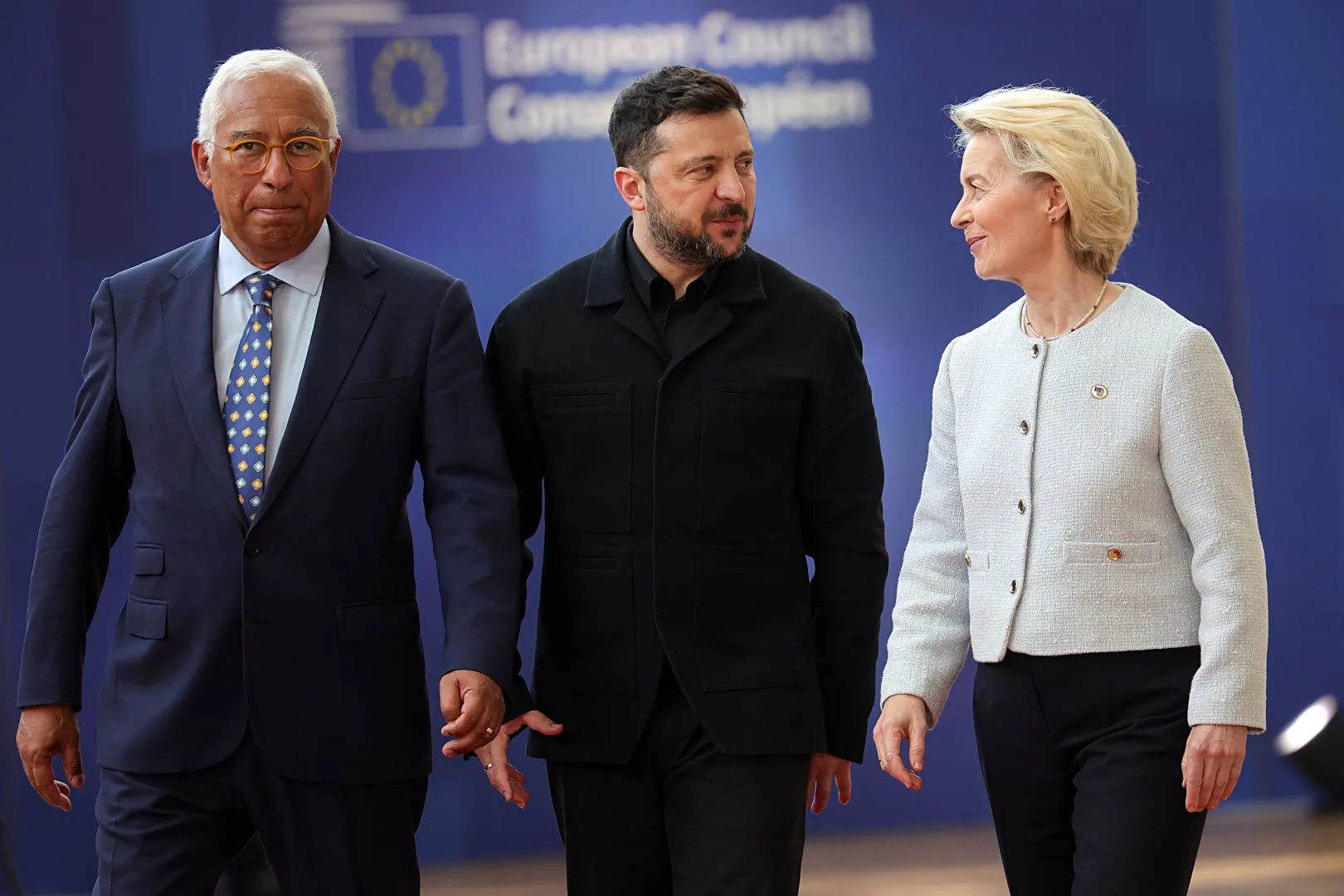 Rozmowy zaczną od spotkania z prezydentem Ukrainy Wołodymyrem Zełenskim. Fot. PAP/EPA/OLIVIER MATTHYS