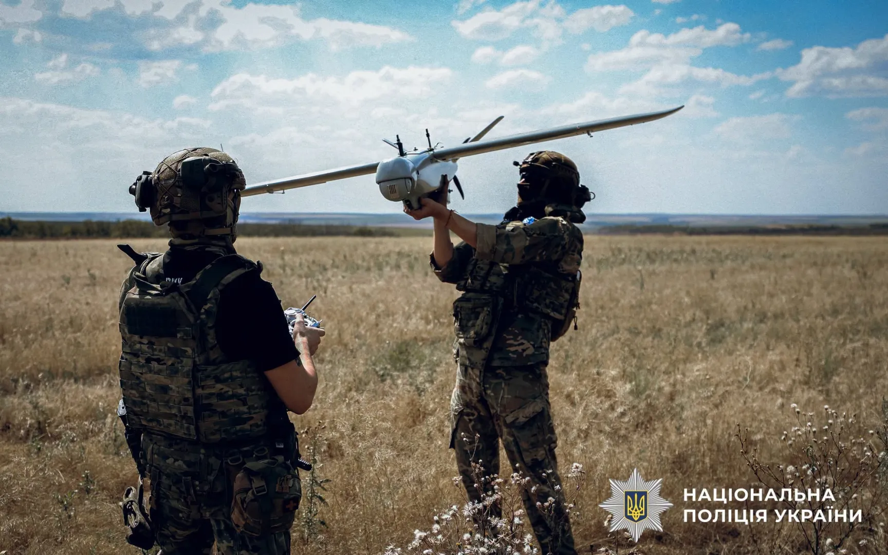 Украинские военные с беспилотниками. Fot. Facebook/Національна поліція України
