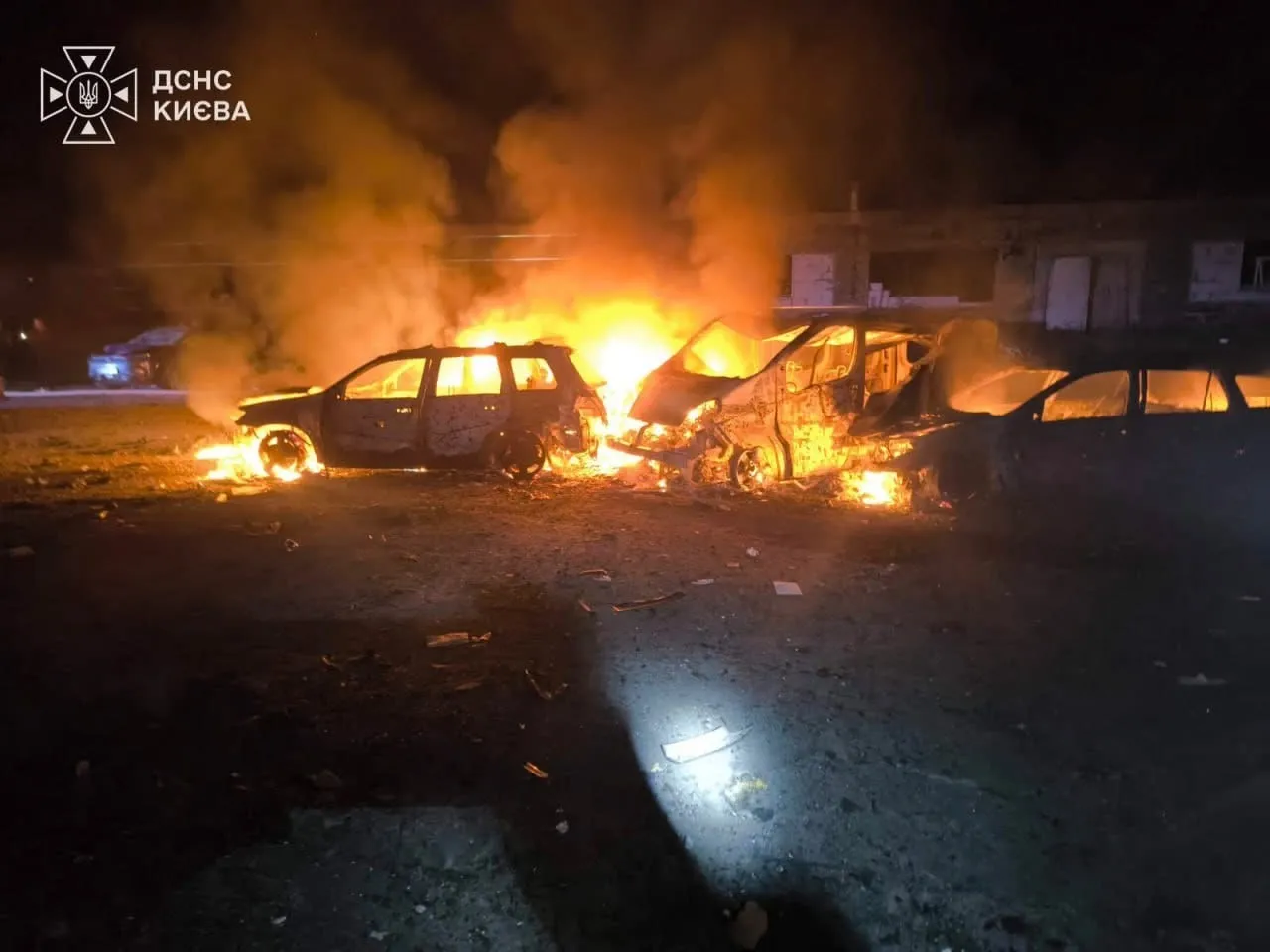 Российские войска обстреляли украинскую столицу. Fot. Facebook/Головне управління ДСНС України у м.Києві