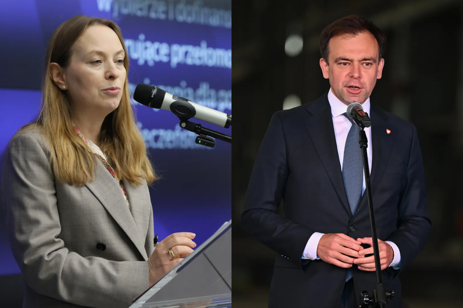 Katarzyna Pełczyńska-Nałęcz (L) i Andrzej Domański (P). Fot. PAP/Rafał Guz/Marcin Gadomski