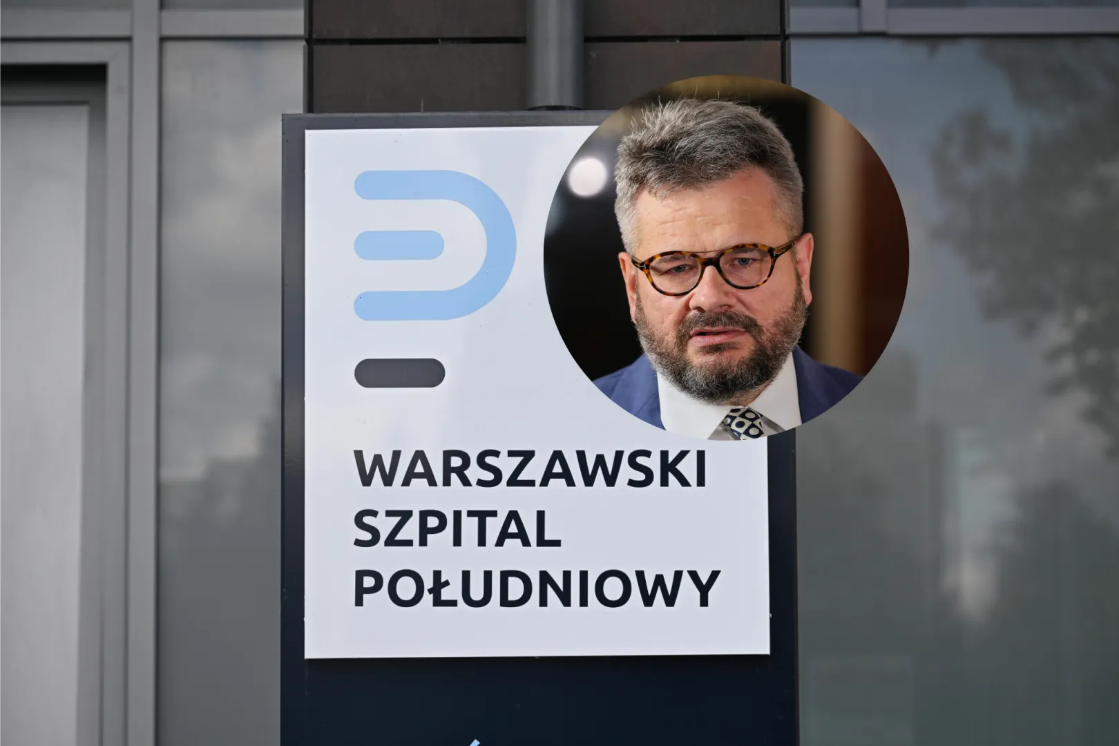 Prokurator Piotr Skiba, budynek Szpitala Południowego. Fot. PAP/Paweł Supernak/Radek Pietruszka.