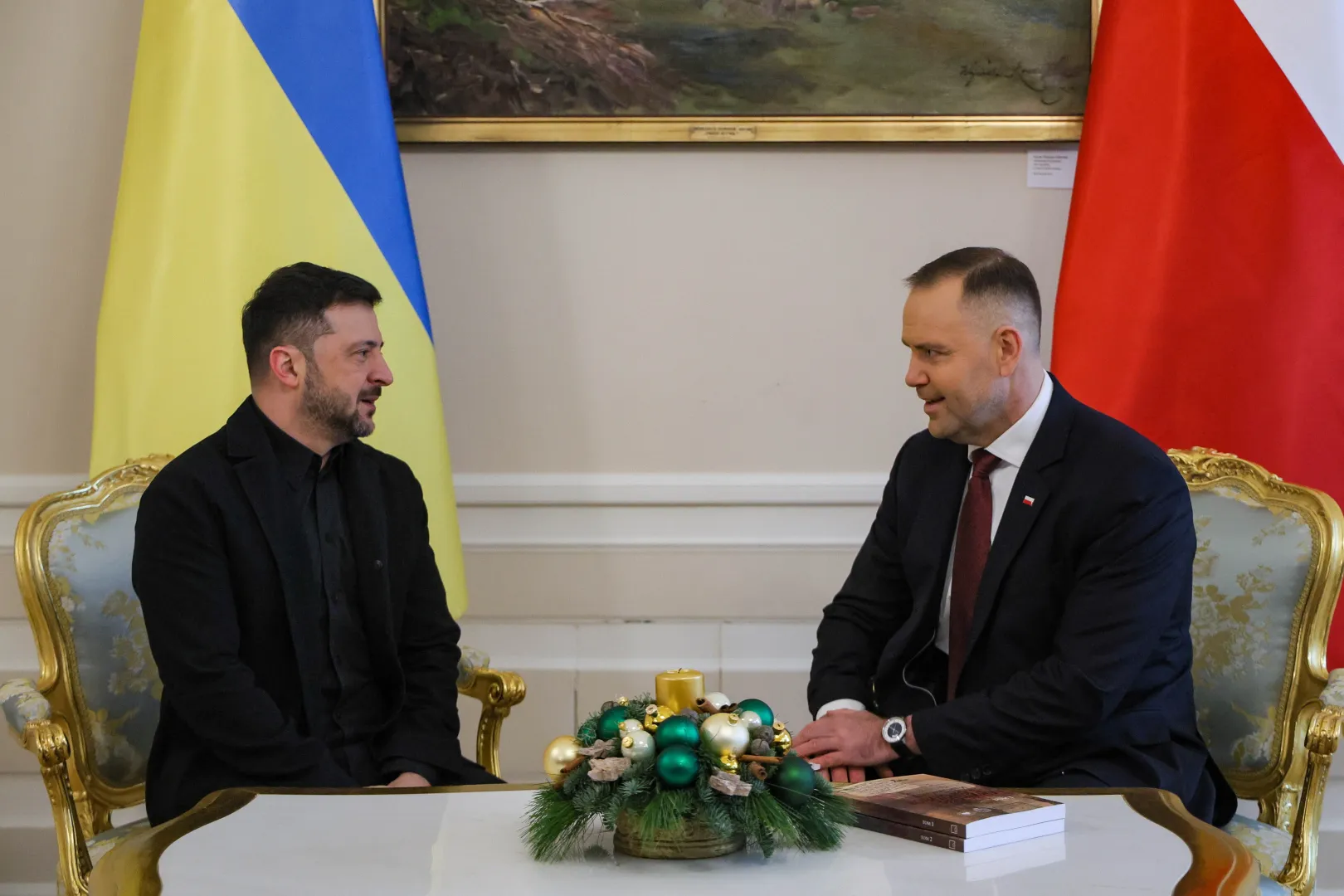 Володимир Зеленський і Кароль Навроцький, 19.12.2025. Фотоілюстрація. Fot. PAP/Paweł Supernak