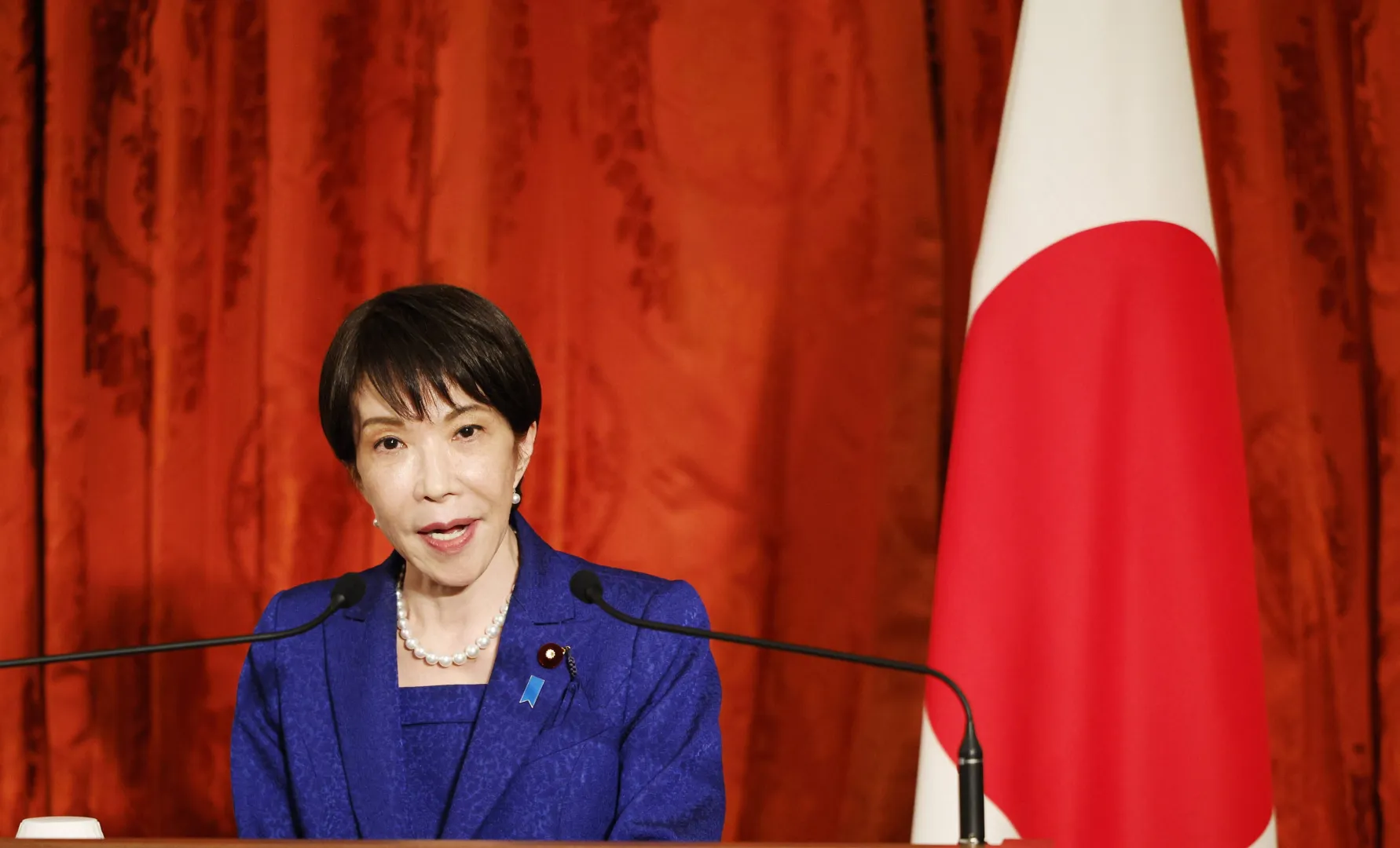 Premier Japonii Sanae Takaichi. Fot. PAP/EPA/	FRANCK ROBICHON/POOL