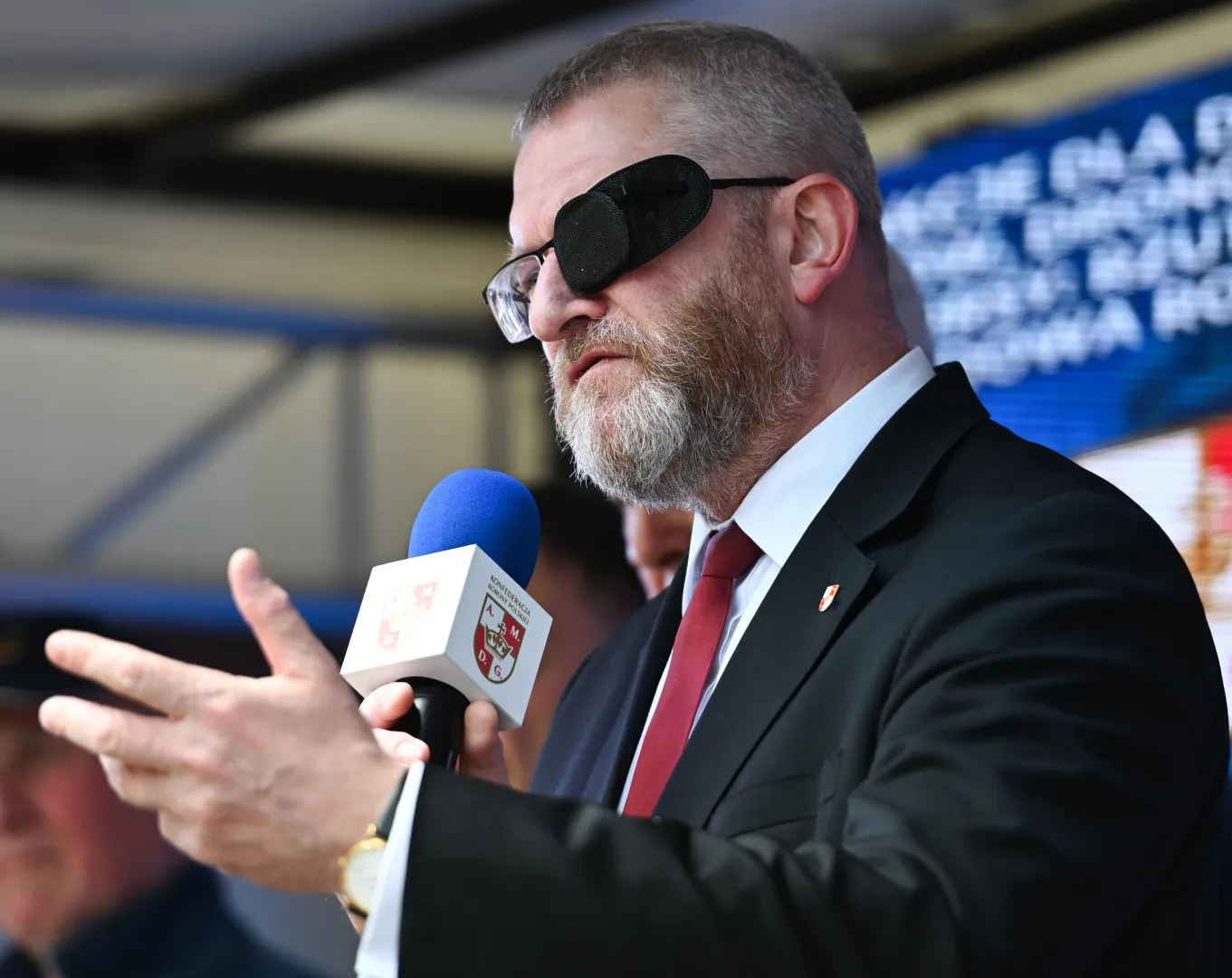 Grzegorz Braun. Fot. PAP/	Wojtek Jargiło