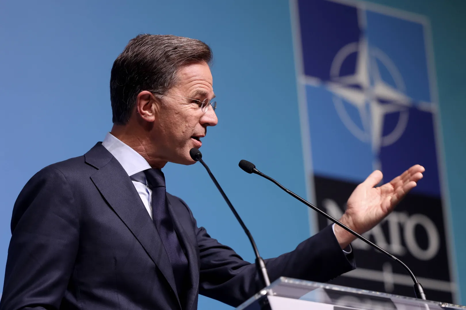 Sekretarz generalny NATO Mark Rutte. Fot. PAP/EPA/GEORGI LICOVSKI