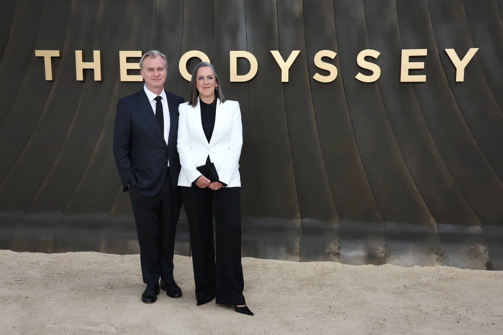 Reżyser „Odysei” Christopher Nolan i producentka filmowa Emma Thomas. Fot. PAP/EPA/ANDY RAIN