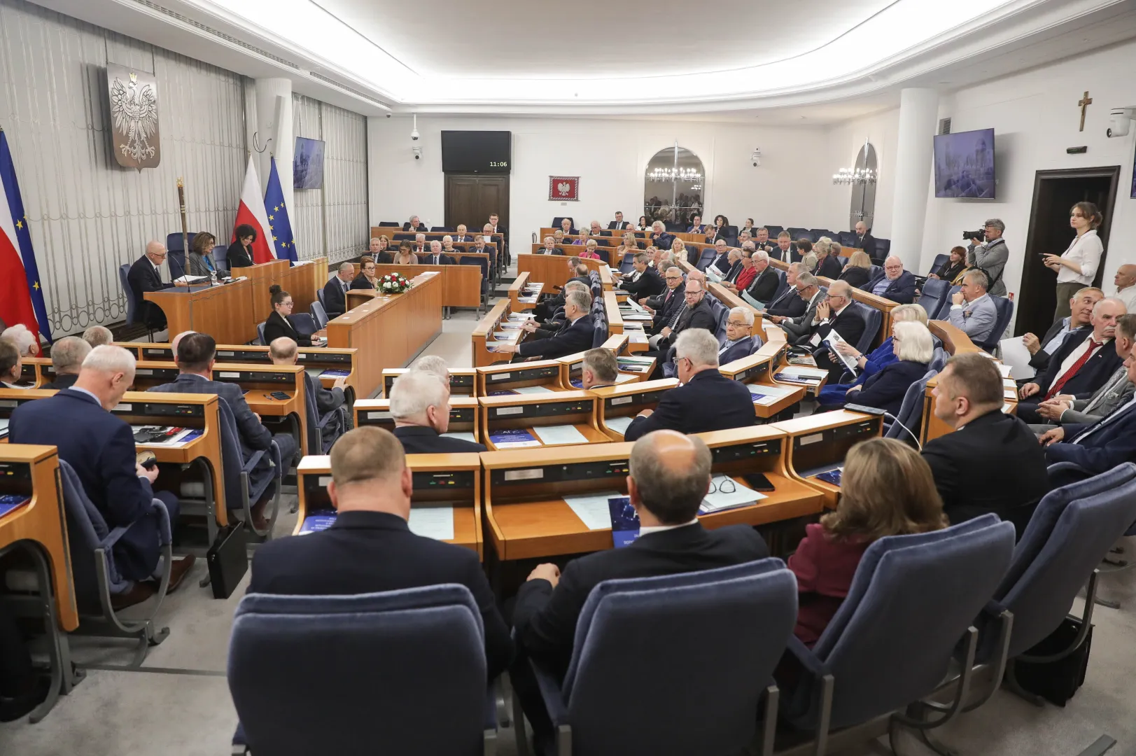 Sala posiedzeń Senatu Fot. PAP/Tomasz Gzell