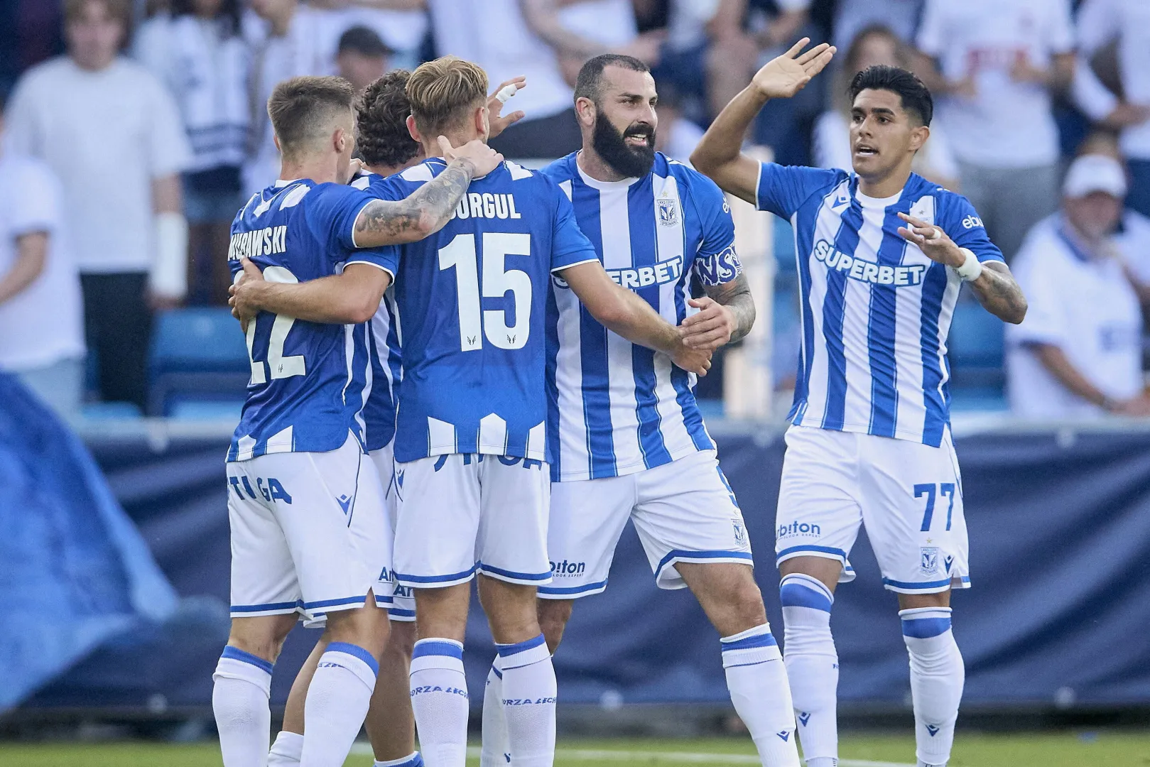 Piłkarze Lecha Poznań. Fot. PAP/EPA/MIKKEL BERG PEDERSEN