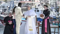 Spotkanie papieża z imigrantami na wyspie Gran Canaria, fot. PAP/EPA/ANSA/CIRO FUSCO