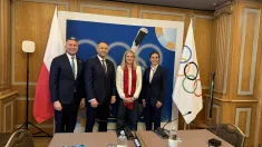prezydent Nawrocki spotkał się w sobotę z przewodniczącą Międzynarodowego Komitetu Olimpijskiego Kirsty Coventry. Fot. X/ Radosław Piesiewicz
