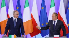 Premier Donald Tusk (P) i premier Republiki Irlandii Micheal Martin (L). Fot. PAP/Paweł Supernak