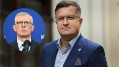 Sławomir Cenckiewicz (L) i gen. bryg. Jarosław Stróżyk. Fot. PAP/Albert Zawada/Radek Pietruszka