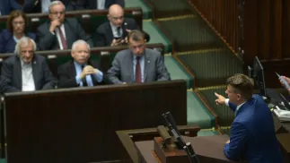 Lider Nowoczesnej Ryszard Petru na mównicy podczas posiedzenia Sejmu. Archiwum Fot. PAP/Marcin Obara 