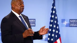Szef Pentagonu Lloyd Austin. Fot. PAP/EPA/	STEPHANIE LECOCQ
