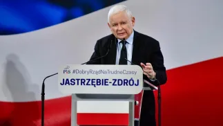 Jarosław Kaczyński podczas spotkania z mieszkańcami Jastrzębia-Zdroju. Fot. Twitter/PiS