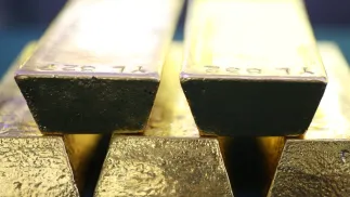 Sztaby złota najczystszej próby z rezerw dewizowych NBP Fot. PAP/Leszek Szymański