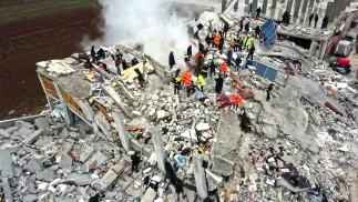 Trzęsienie ziemi w Turcji , fot. Syria Civil Defense