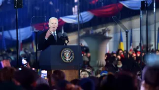 Przemówienie Joe Bidena w warszawie Fot. PAP/Przemysław Piątkowski