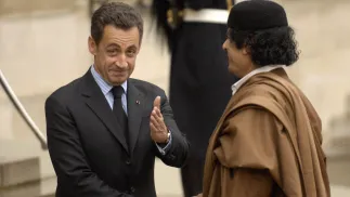 Nicolas Sarkozy, Muammar Kadafi. Fot. PAP/EPA/HORACIO VILLALOBOS