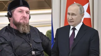 Ramzan Kadyrow, Władimir Putin. Fot. PAP/ EPA/ALEXEY NIKOLSKY/SPUTNIK/KREMLIN Anadolu Agency/ABACAPRESS.COM