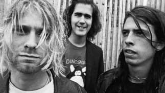 Zespół muzyczny Nirvana. Od lewej: Kurt Cobain, Krist Novoselic, Dave Grohl. Fot. PAP/Retna Pictures