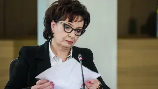 Była marszałek Sejmu, posłanka PiS Elżbieta Witek zeznaje przed sejmową komisję śledczą ds. wyborów korespondencyjnych, fot. PAP/Tomasz Gzell