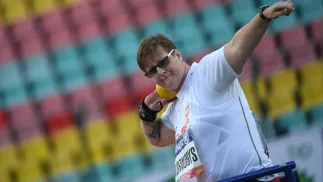 Berlin, Niemcy, 20.08.2018. Polka Lucyna Kornobys w finale konkursu pchnięcia kulą (klasa F33) podczas lekkoatletycznych mistrzostw Europy osób z niepełnosprawnością, fot. PAP/Bartłomiej Zborowski