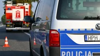 Straż pożarna i policja Fot. PAP/Przemysław Piątkowski 